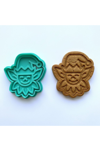 Craftelle Cute Christmas Elf Cookie Mold and Stamp Set |   Christmas Dwarf Fi...