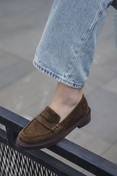 Marjin Жіночі лофери Повсякденне взуття Класичне взуття Casual Makosen Фонле Кавовий замш