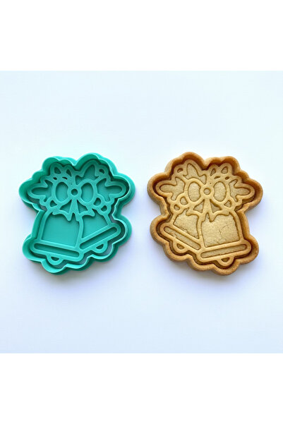 Craftelle مجموعة قوالب وبطاقات ختم على شكل جرس عيد الميلاد مع فيونكة |   مجسم...