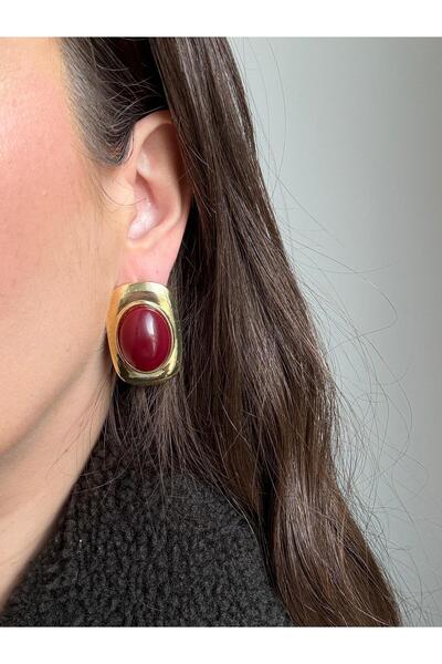 LUNEA أقراط من حجر المافرا بوردو