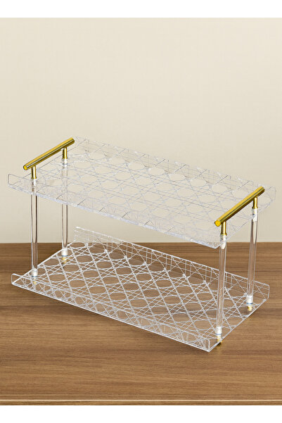 ALQANNAS Large two-tiered acrylic serving dish with an Islamic pattern, high quality and excellent thickness