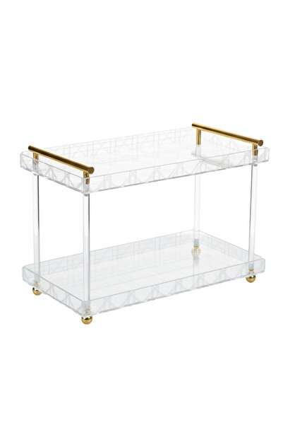 ALQANNAS Large two-tiered acrylic serving dish with an Islamic pattern, high quality and excellent thickness