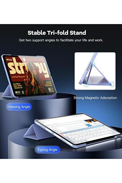 UnDePlus For Apple iPad Air 13Inch M2 Case Flip Cover with Pen Slot Pc Case A2898 A2899 A2900