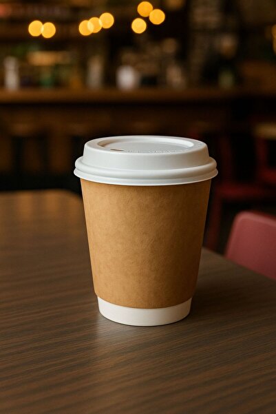 DODO PACK 8 OZ ÇİFT KATLI KARTON BARDAK (DW) 100 ADET BARDAK+ 100 ADET KAPAK