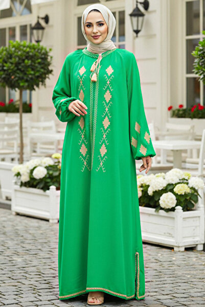 Neva Style Детальний малюнок Зелена сукня з покриттям 10136Y