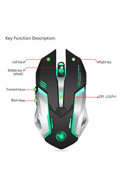 Generic M10 Wireless Gaming Mouse Black/Silver