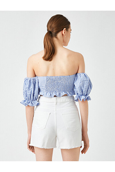 Koton Bluză decupată, cu umăr dezbrăcat, mâneci cu balon