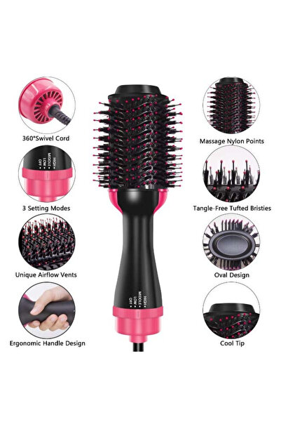 BSMBIOO ZENHOME One Step Hair Dryer And Styler Black/Pink