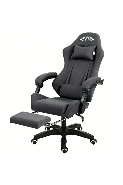 VINNYSEN كرسي ألعاب، كرسي كمبيوتر، كرسي ألعاب من قماش الفانيلا، تصميم ظهر مرتفع، قابل للتعديل