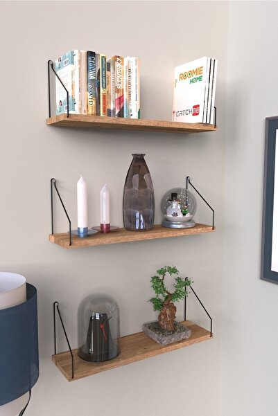 Roomie Home Duvar Rafı Kitaplık Mutfak Banyo Yaşam Alanı 3 'lü Set 15 X 55 Cm .