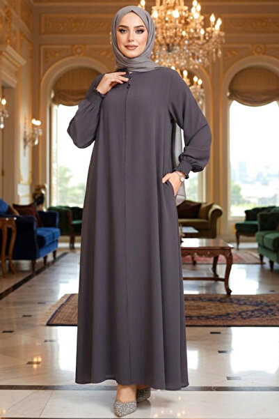 Neva Style Smoked Hijab Ferace - Fermoar, Model 45287FU