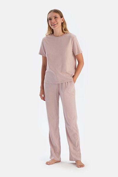 Dagi Σετ πιτζάμες Celliant με χαμηλό μανίκι με ροζ λαιμόκοψη