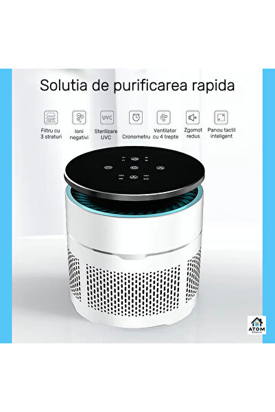ATOM DEALS Portable HEPA ATOM DEALS®️ air purifier CADR 150 m³/h, UV sterilization, for up to 20 m², 8W