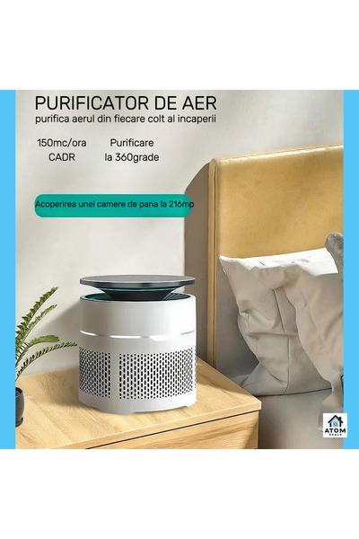 ATOM DEALS Portable HEPA ATOM DEALS®️ air purifier CADR 150 m³/h, UV sterilization, for up to 20 m², 8W