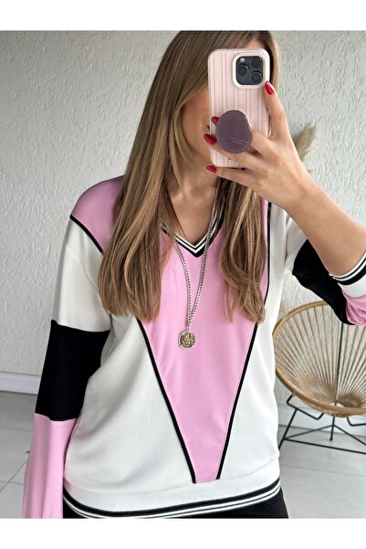 QİMYA BUTİK Set de două piese pentru femei BUKETLİ, modal, colorat, cu blocur...