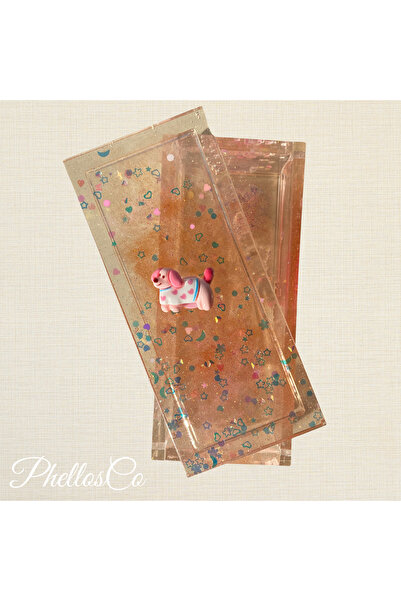 Phellos 🐶   Decorative Jewelry Box with Salmon-Colored Lid and Dog Figure – Glittery and Cute Storage Box