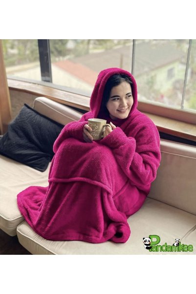Pandamkee بيجامة بطانية من الصوف القطيفة يمكن ارتداؤها من ويلسوفت
