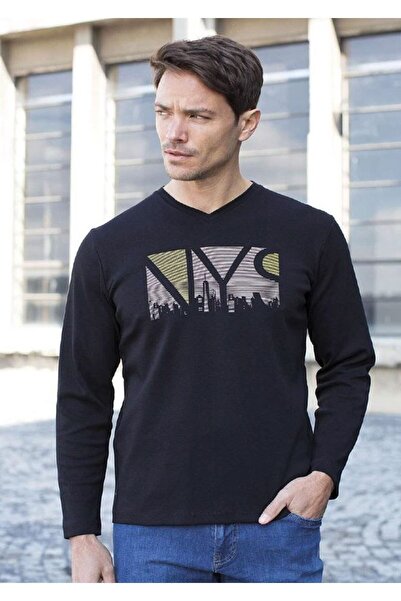 Masimar Men's V-Neck Interlock Sweatshirt