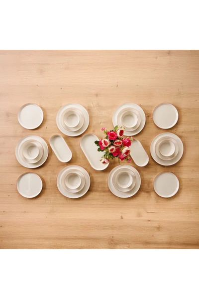 Kütahya Porselen Bone 27 Parça Yemek Takımı - Beyaz