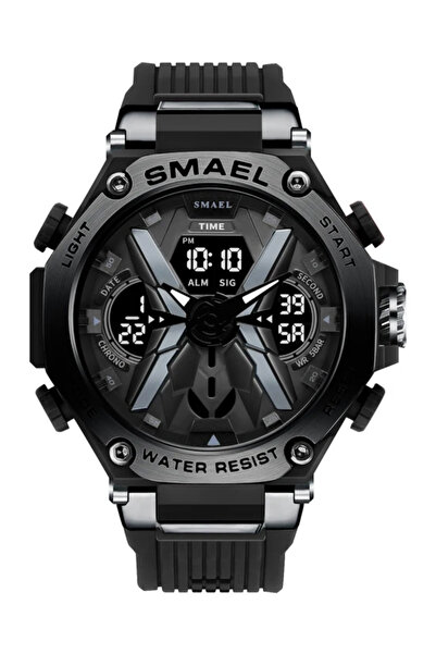 SMAEL Spor Tasarım Siyah Spor Erkek Kol Saati