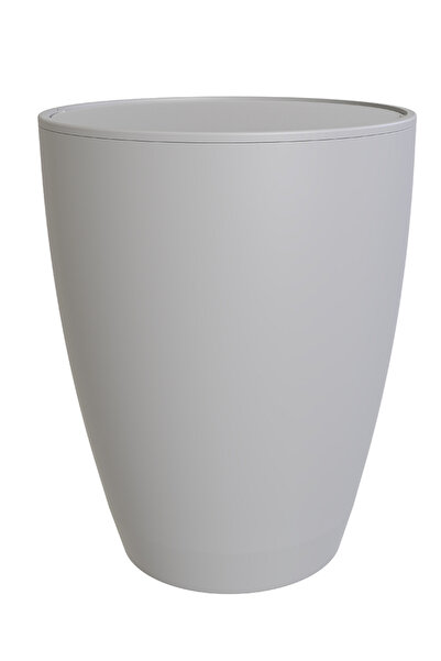 Prima Nova Pure 2-Piece Bathroom Set Trash Can + Toilet Brush Gray