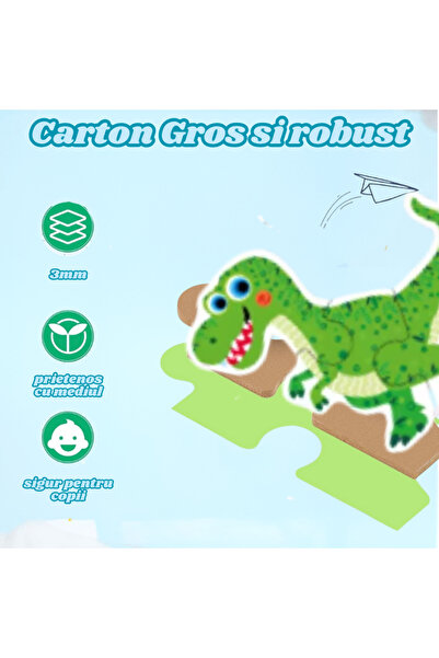 OEM 6-in-1 Dinosaur Puzzle Set, Thick 3mm Cardboard, Large Pieces, Educational Toy for 1-4 yrs