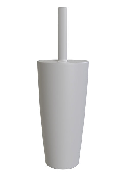 Prima Nova Pure 2-Piece Bathroom Set Trash Can + Toilet Brush Gray