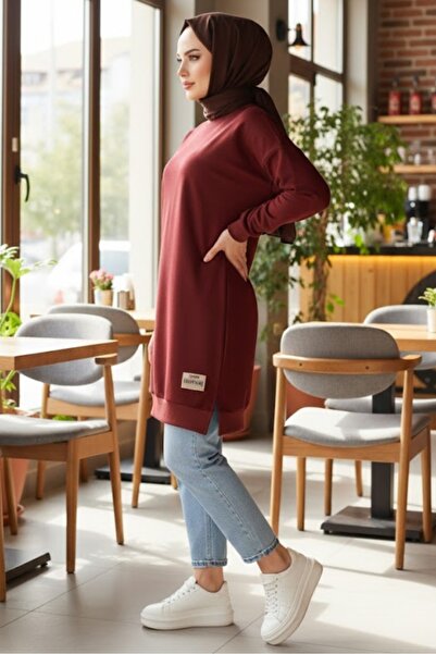 Bestenur Coat of Arms Slit Detail Tunic 1657 - Burgundy