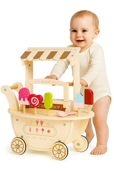 ideal STORE Set de joacă pentru cărucior cu înghețată (ediție bej)