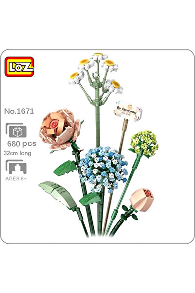 Vagonlife Loz 1671 Çiçek Buketi Dekoratif Çiçek Blok Yapım Seti (680 PARÇA)