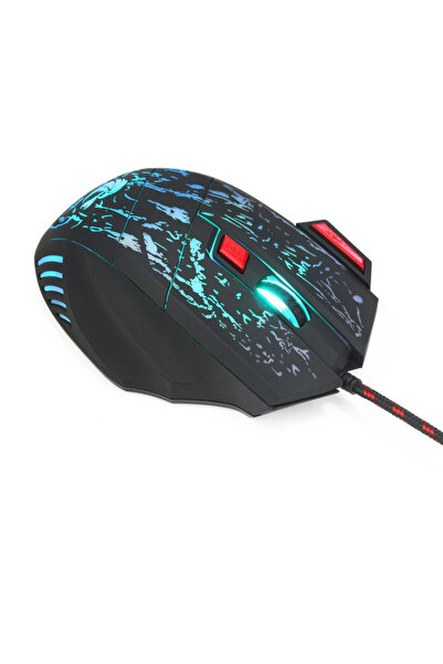 HXSJ H300 DPI Adjustable Optical LED Wired Gaming Mouse - Black/Blue/Red