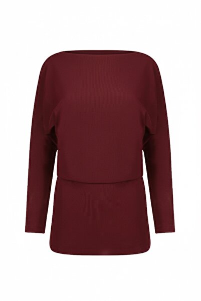 La Sarta Orlina Backless Jersey Burgundy Dress