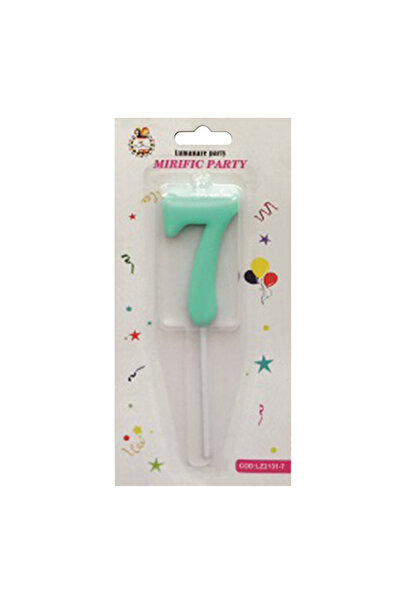 Mirific Party Lumânare tort, verde, 7 cm, numărul 7