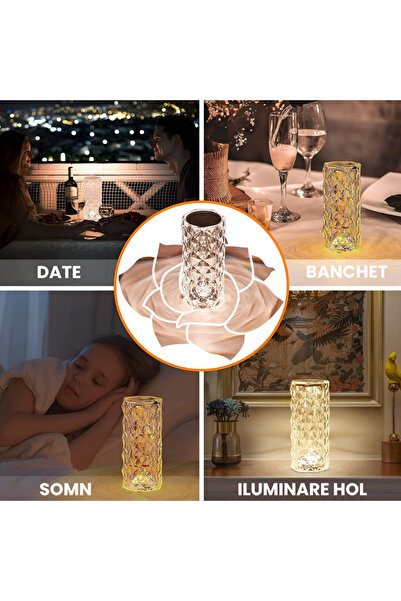 Full Abundance Crystal decorative lamp - RGB 16 colors with remote control, touch control, USB rechargeable battery