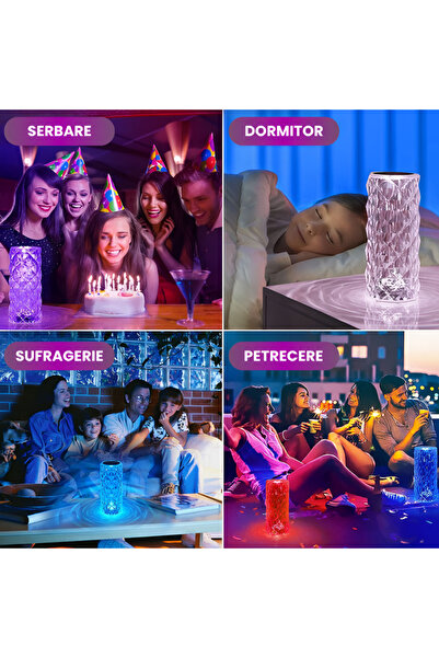 Full Abundance Crystal decorative lamp - RGB 16 colors with remote control, touch control, USB rechargeable battery