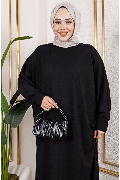 sefamerve Φόρεμα με μανίκια νυχτερίδας 2000-02 Μαύρο