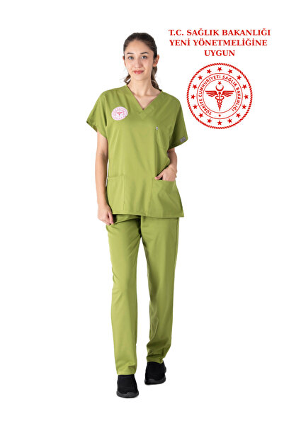 LITTE Travnato zeleni farmaceutski dres Sa likrom Scrubs unisex tim - u sklad...