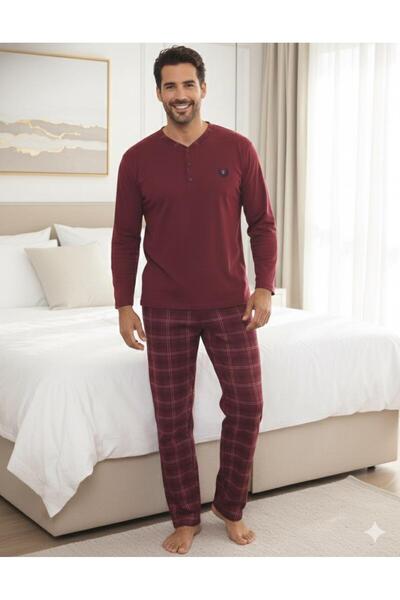 Sude HOMEWEAR Ανδρικό Σετ Πιτζάμες ΜΑΚΡΥΜΑΝΙΚΟ Καρό