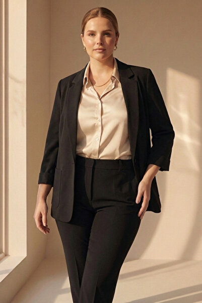 Hanezza Women's Blazer Jacket| Black| Large Size| 7 Colors| Suit Compatible