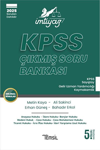 Temsil Kitap İMTİYAZ KPSS Çıkmış Soru Bankası