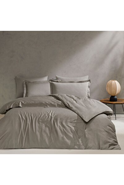 Linens Mix&Match Cotton Satin King Size Duvet Cover Mink