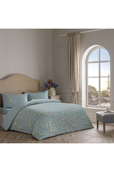 Linens Allday Luce Cotton Satin King Duvet Cover Set Blue