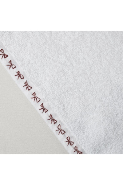 Linens Ribbon Cotton 30X45 cm Hand Towel White