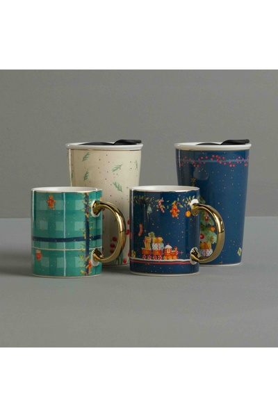 Linens Navy Blue Tree 300 ml Mug