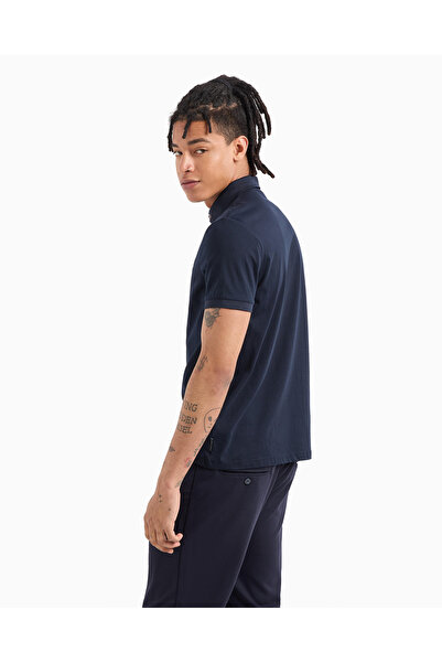 Armani Exchange Бавовняна футболка поло на ґудзиках з комірцем на ґудзиках для чоловіків