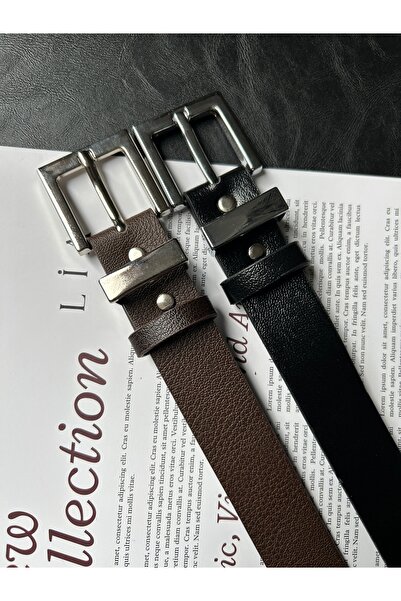 LİA KEMER 2 bucăți Knot Classic, cu model pătrat, centură cu cataramă arginti...