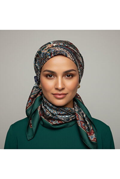 MİSS İPEK Elegant Paisley Patterned Silky Shawl 70 X 180