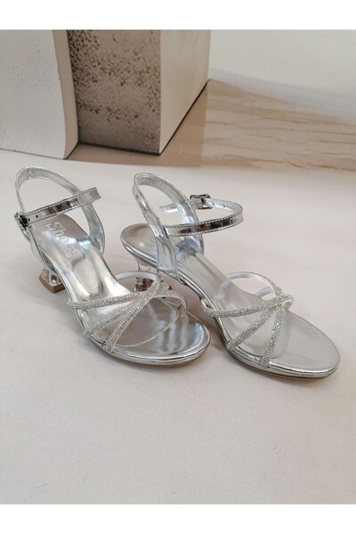 NBW TSN SHOES INCE PLATFORM TASLI TOPUKLU AYAKKABI-Gümüş