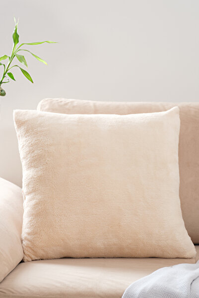 ASDİVA Διακοσμητικό κάλυμμα μαξιλαριού Puffy Plush Lamb Teddy με επιλογές μεγέθους - Μπεζ