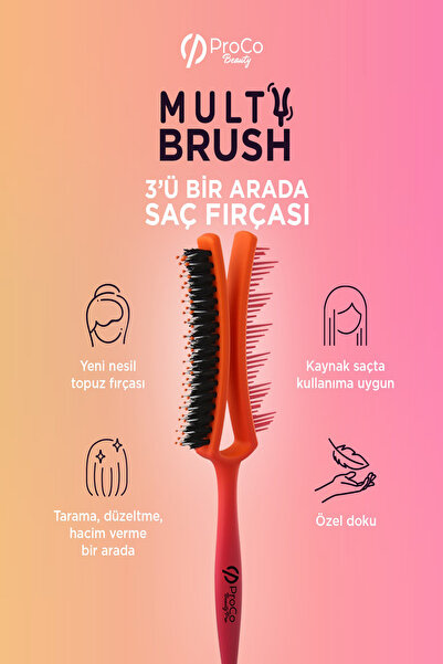 PROCO Beauty Pro MultyBrush - YENİ NESİL TOPUZ FIRÇASI - Kaynak/Kıvırcık/Düz Saç Kullanıma Uygun